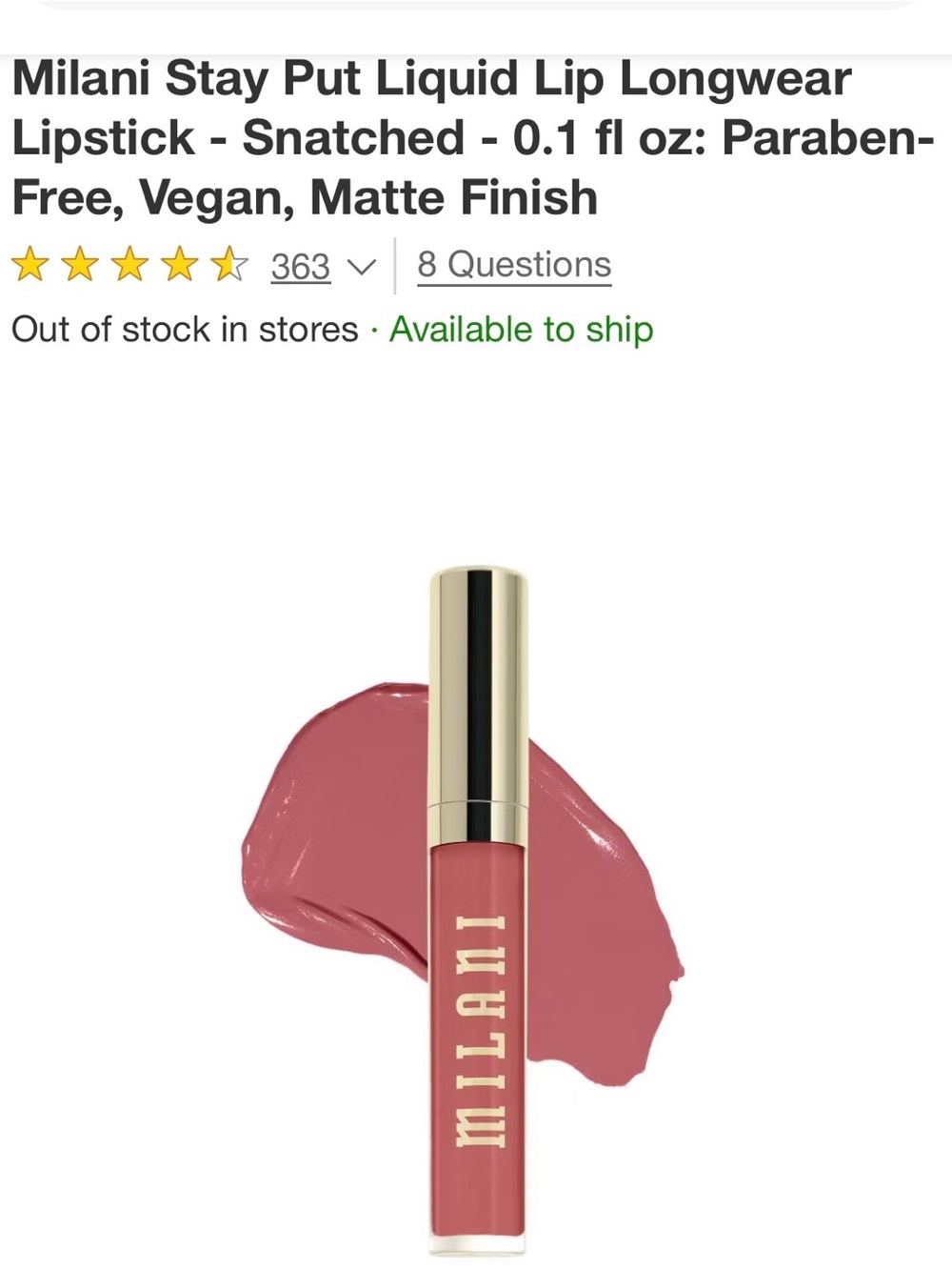 Milani Liquid Lip Ink “Snatched” - Picture 8 of 8